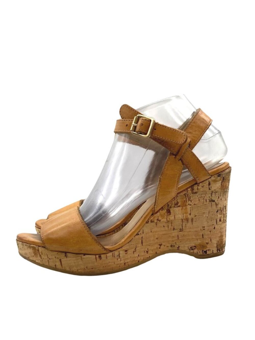 A.P.C. Wedge Heel Platform Sandals 39 9 Leather Cork Neutral Coquette Designer